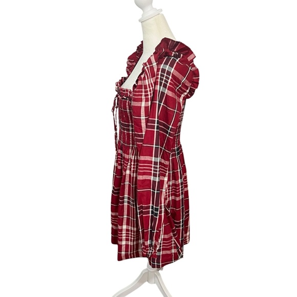 Hill House Scarlett Tartan Plaid Nap Dress Mini Puff Sleeve Size Large - Picture 7 of 10
